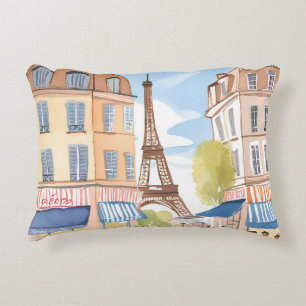 Almofada Decorativa Paris França Torre Eiffel   Aquarela Viagem
