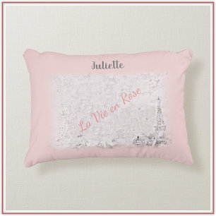 Almofada Decorativa Paris La Vie En Rosa