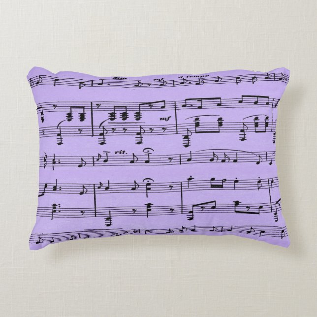 Almofada Decorativa Partitura Música Roxa (Frente)