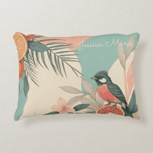 Almofada Decorativa Pássaro Humor Tropical com Nome