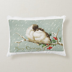 Almofada Decorativa Pássaros do natal vintage