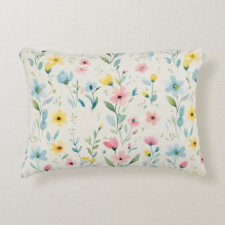 Almofada Decorativa pastel garden watercolor florals