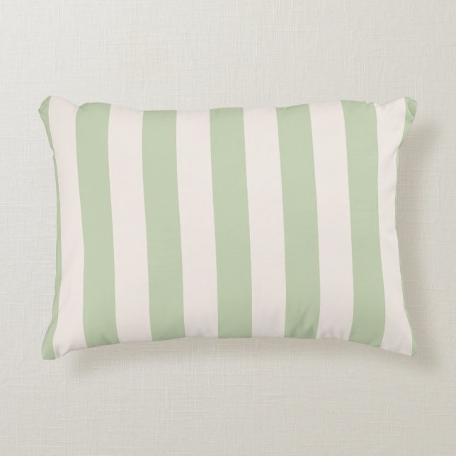 Almofada Decorativa Pastel Green Vertical Stripes (Frente)
