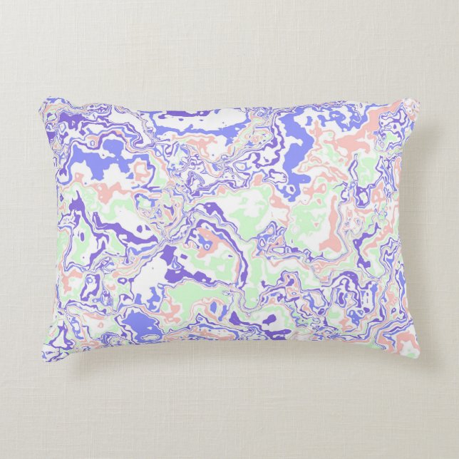 Almofada Decorativa Pastel Suave Funky Boho Retro Abstrato Mármore (Frente)