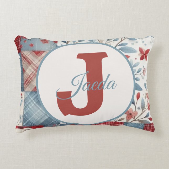 Almofada Decorativa Patchwork Denim Koala Throw Pillow (Frente)