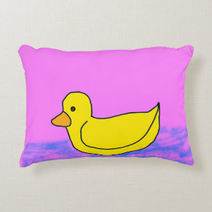 Almofada Decorativa Pato amarelo giro no Travesseiro de Destaque rosa