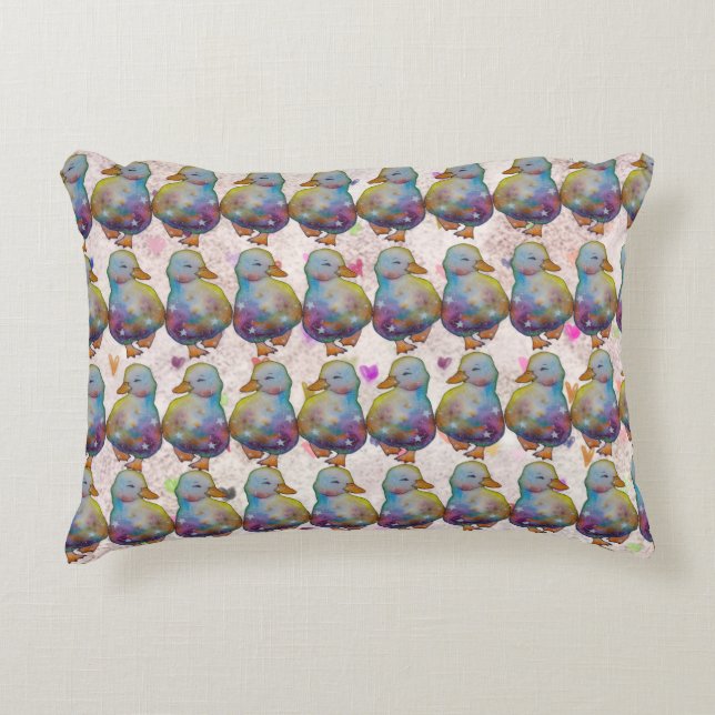 Almofada Decorativa Pato chamado Arco-íris (Frente)