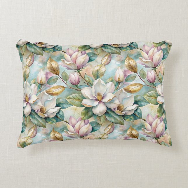 Almofada Decorativa Pattern Elegant Magnolia Flowers (Frente)