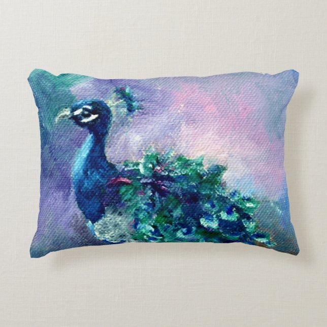 Almofada Decorativa Pavão glorioso II (Frente)