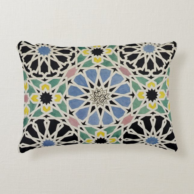 Almofada Decorativa Pavimento de mosaico no Alhambra, 'do Arabian (Frente)