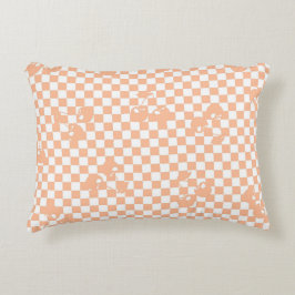 Almofada Decorativa Peach Fuzz Cherry Gingham Patterno