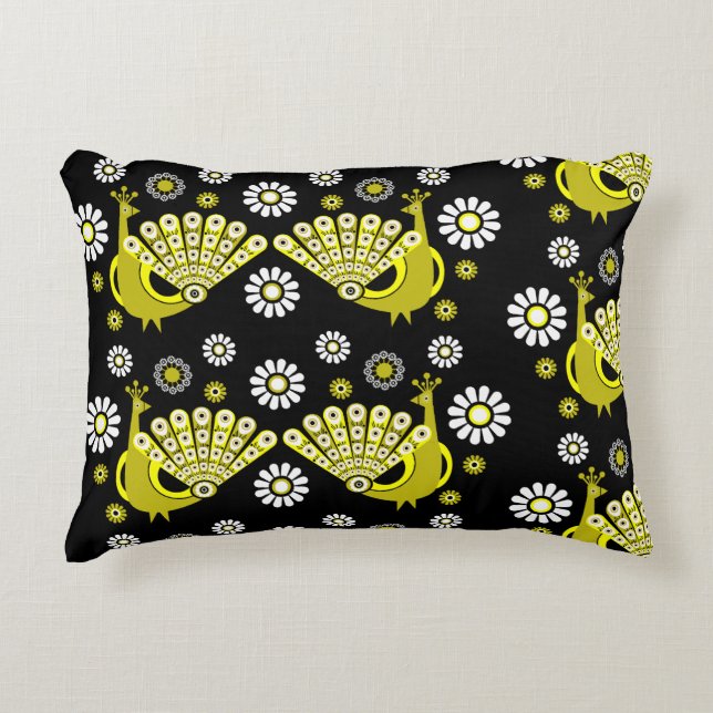 Almofada Decorativa Peacock Bird Graphic Art (Frente)