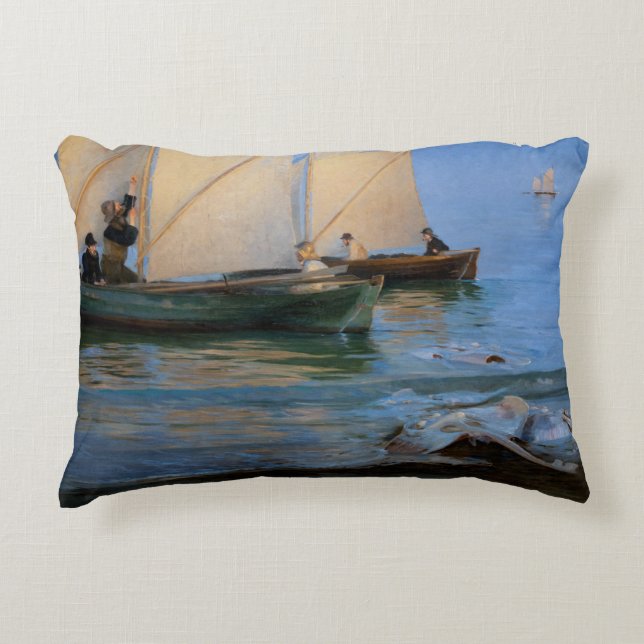 Almofada Decorativa Peder Severin Kroyer - Barcos De Pesca (Frente)