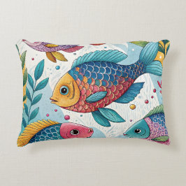 Almofada Decorativa Peixe-arco-íris submarino
