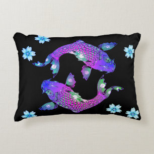 Almofada Decorativa Peixe koi roxo oriental