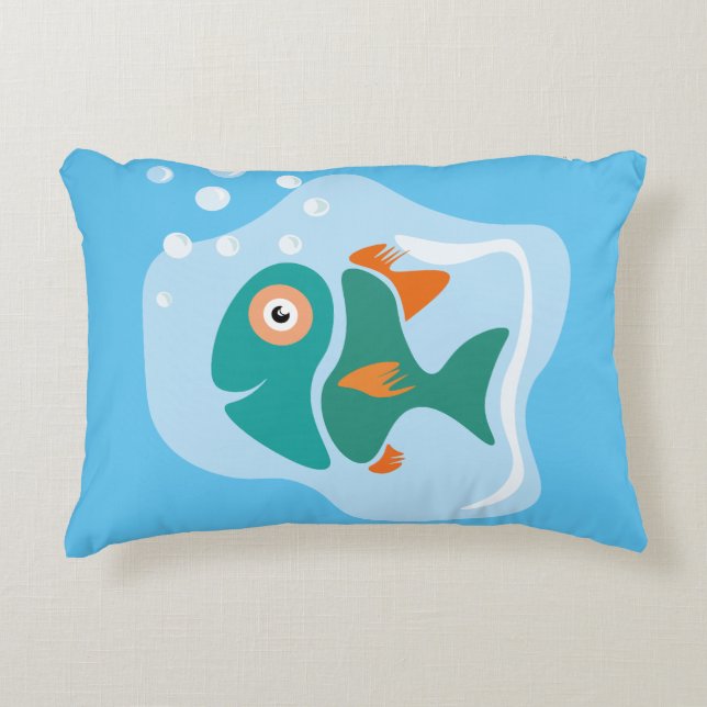 Almofada Decorativa Peixe Na moda engraçado (Frente)