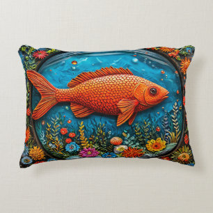 Almofada Decorativa Peixe vermelho de desenho animado