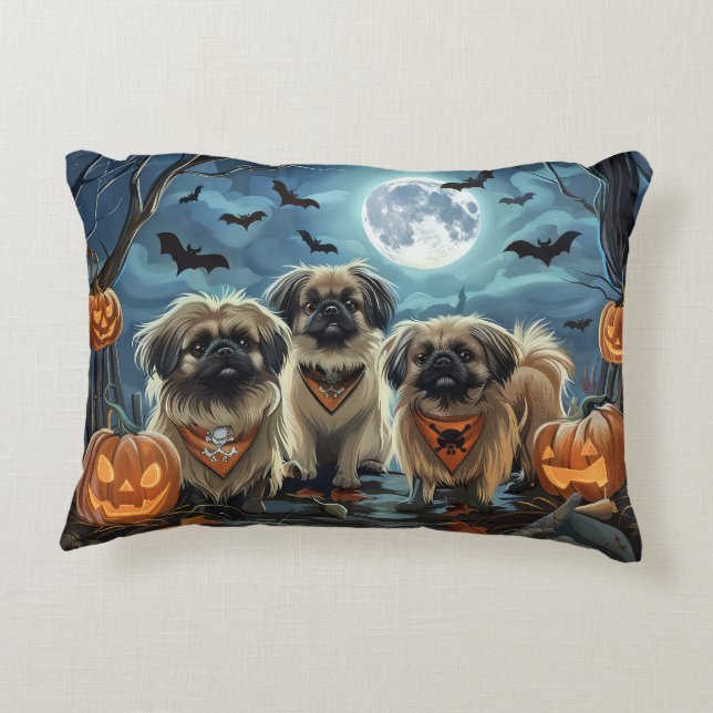 Almofada Decorativa Pekingese Halloween Spooky (Verso)