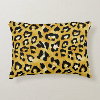 Almofada Decorativa Pele Animal, Leopardo Aquarela Sem Semente.