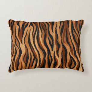 Almofada Decorativa Pele de tigre: padrão sem costura desenhado à mão.