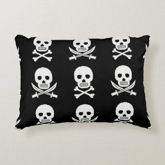 Almofada Decorativa Pele Pirata Cruzando Ossos Padrão Invisível