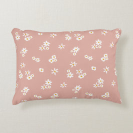 Almofada Decorativa Pequenas Flores Brancas a rosa - padrão perfeito.