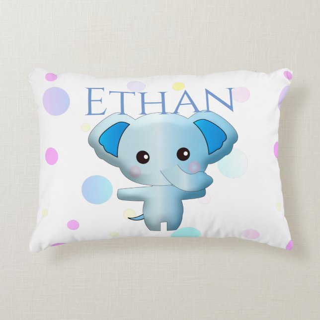 Almofada Decorativa Pequeno Elefante Azul (Frente)