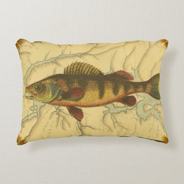 Almofada Decorativa Perch Amarelo no Mapa (Frente)