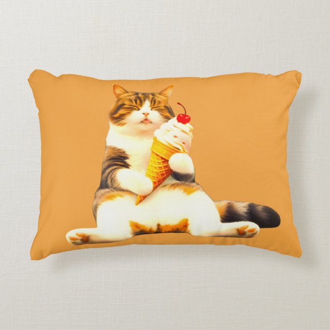 Almofada Decorativa Perfeitamente Adormecida – Gato Segurando Casquinh (Frente)
