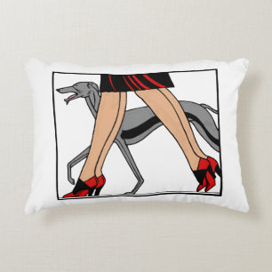 Almofada Decorativa Pernas Art Deco Mulheres Galgo Whippet Cão R