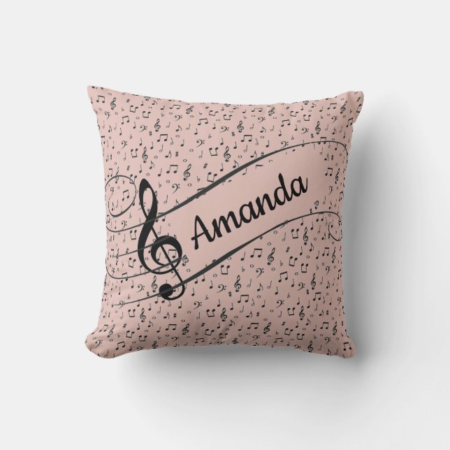 Almofada Decorativa Personalizada Black Musical (Frente)