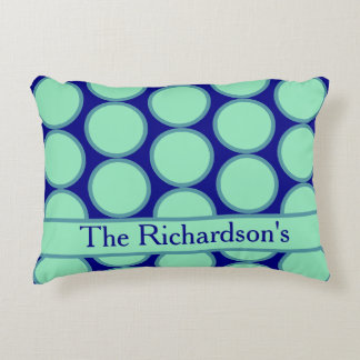 Almofada Decorativa Personalizado Azul-Marinho Verde-Menta Padrão de B