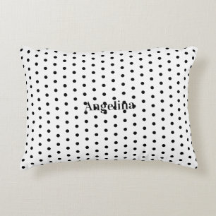 Almofada Decorativa Personalizado Moderno Preto e Branco com Bolinhas