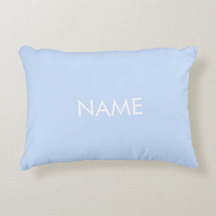 Almofada Decorativa Personalizar com nome, texto mínimo azul-claro
