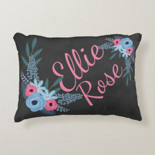 Almofada Decorativa Personalizar o nome da chique Floral Girl