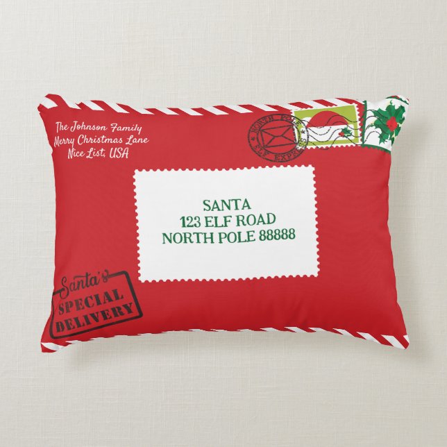 Almofada Decorativa Personalizar Papais noeis Vermelhos - Letra Natal (Frente)