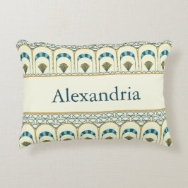 Almofada Decorativa Personalized Art Deco Teal & Gold Geometric