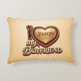 Almofada Decorativa Personalized I Love My Boyfriend Custom Name