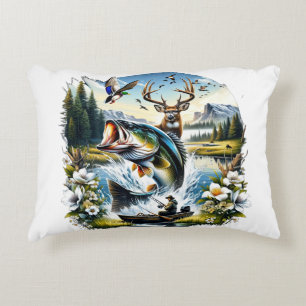 Almofada Decorativa Pesca, Veado, Caça ao Pato