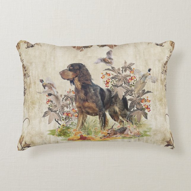 Almofada Decorativa Picardy Spaniel, caça às aves (Frente)