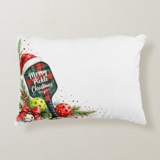 Almofada Decorativa Pickleball Natal na Quadra  (Frente)