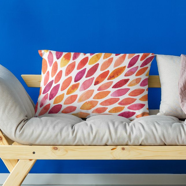 Almofada Decorativa Pincel de aquarela derrubada amarela e laranja (Criador carregado)