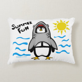 Almofada Decorativa Pinguim de tubarão-treta-de-verão