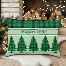 Pinheiros de Tartan Preto Verde