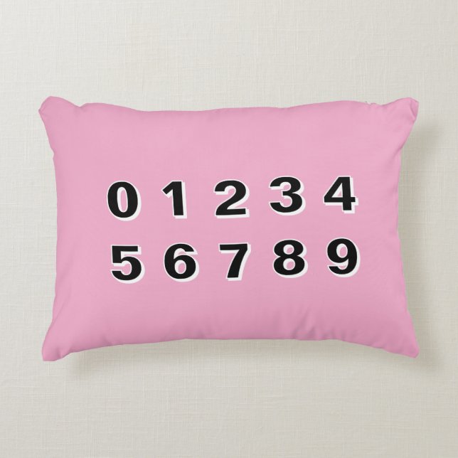 Almofada Decorativa Pink Alphabet and Numbers Accent Pillow (Frente)