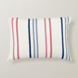 Almofada Decorativa Pink blue and white stripes