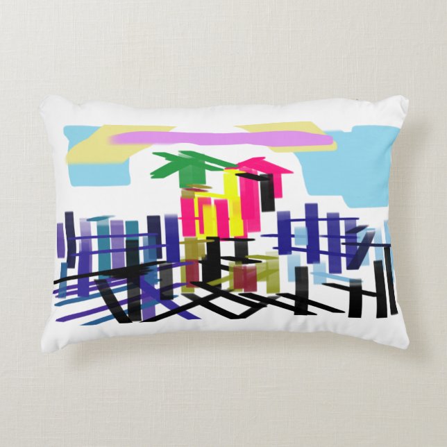 Almofada Decorativa Pink flamingo beach (Frente)