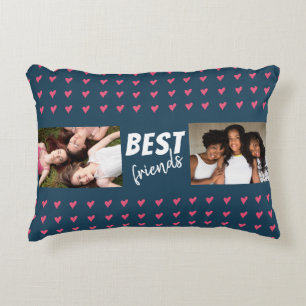 Almofada Decorativa Pink Heart Pattern Best Friends 2 Foto
