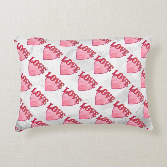 Almofada Decorativa Pink Love Heart Pattern (Frente)