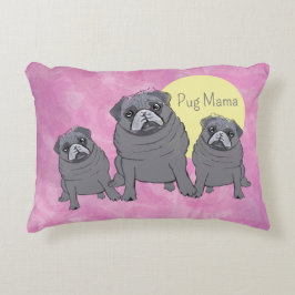 Almofada Decorativa Pink Pug Mama